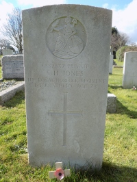SH Jones War Grave headstone, Sheringham, Norfolk